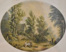 A collection of twenty six small coloured LeBlond/Baxter oval prints, each with embossed surround