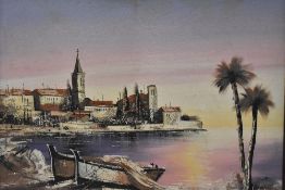 Artist Unknown, 20th Century Continental School, oil on canvas, Mediterranean landscape at low
