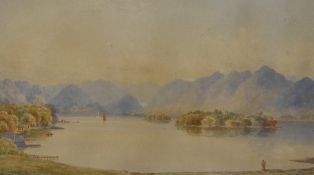 Local interest* William Taylor Longmire (British 1841-1914) watercolour, Derwent Water, a view