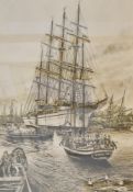 After John A Kendall (American 20th/21st century) monochrome print, entitled 'The Sea Cloud' a
