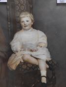 Thomas Edge (British c1821-1900) hand coloured photograph, portrait of a child, signed and dated
