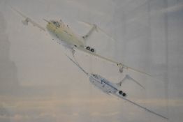 A signed limited edition print after John Diamond 'Tens' 002/750, mounted, framed and glazed 75cm