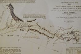 A decorative reproduction printed topographical map 'Road from Missouri to Oregon' featuring the '