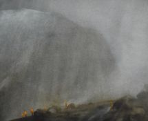 Local interest* Richard Fisher (British contemporary) watercolour 'Searching down to Hollow Stones