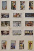W.H & J Woods Cigarette Cards, 17 from the series'Romance of the Royal Mail', within homemade mount,