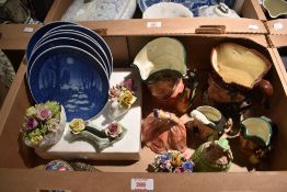 Six Royal Copenhagen Christmas display plates ranging from 1971-1985, two large Royal Doulton Toby