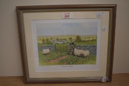 After Micheal James (Eng), polychrome print, signed bottom right, Elements of Surprise, framed under