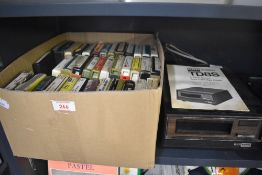 A BSR McDonald TD8S 8 track stereo tape cartridge player with instructions and approximately 37