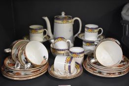 A vintage Allertons Old English part coffee service comprising 15 pieces having pretty floral