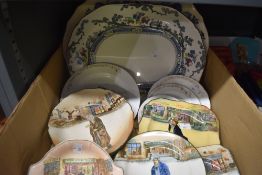 Seven Royal Doulton series ware plates including Fagin and Mr Squeers, four vintage nursery rhyme