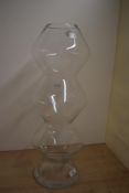 A contemporary LSA of Poland art glass vase, of knopped form and measuring 31cm high