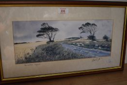 After Andrew Dibben print, signed in pencil to margin The Coast Road, Weybowne, framed under