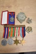 British World War Two group of four medals, 1939/45 Star, Italy Star, Defence Medal, War Medal,
