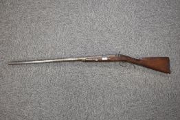 A Black Powder Percussion Shot Gun, lock plate marked R.S.BAGNALL, very worn, no proof marks seen,