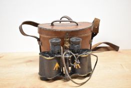 World War One Officer's Ross of London No.89653 6x30 binoculars with two wartime crow's foot
