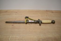 German 3rd Reich Luftwaffe-style dagger with hangers, no makers mark seen to blade, hangers and/or