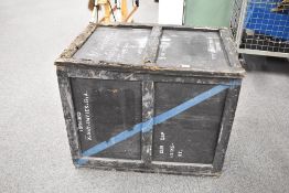 A RAF wooden storage box numbered and named to 1394083 M.NAV.DAVIES.G.A also other numbers and