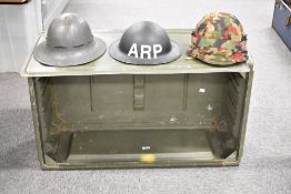NATO stock ammunition box, tough plastic design with metal screw top, stamped on both sides NSN