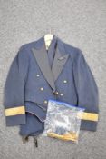 A RAF number 5 mess kit jacket with brevet / waistcoat and trousers along with a pair of RAF Wing