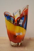 A vintage glass vase, possibly Japanese by Iwatsu Hineri,