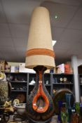 A large 1970s FatLava ceramic floor lamp by Walter Gerhards for West-German pottery, measuring