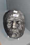 A life size plaster cast of an elderly gentleman, possibly a death mask, h20cm