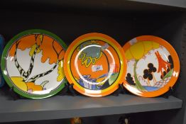 A Clarice Cliff Limited Edition plate, pattern 413 w, 'Summerhouse', having box with certificate
