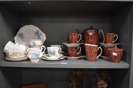 A Royal Albert Fine Bone China 'Forget Me Not' pattern part tea service, decorated with blue and