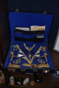 A cased set of West Lancashire Royal George Chapter Masonic regalia, to include a hallmarked