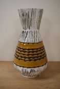 A large vintage Austrian ceramic vase of flared form having impressed marks to base, pattern 1218-
