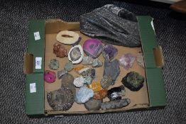 A small assortment of rocks and mineral samples etc.