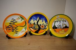 A Clarice Cliff Limited Edition plate, pattern 467 R 'windbells' having box and certificate of
