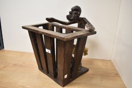 An unusual carved wooden tribal souvenier having Papua New Guinea figure, h38cm