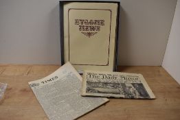 An original Bygone Newspaper dated Oct 12, 1921 and The Times June 7, 1947 ( 2 ).