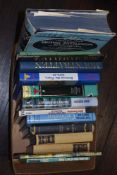 A box containing various interesting historic navel books, to include Sea Life In Nelson's Time,