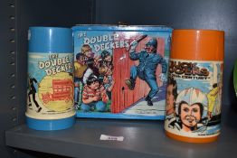 The Double Deckers child's vintage metal lunch box depicting a scene from the Aladdin TV show,