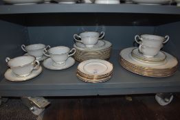 A selection of Wedgwood Cavendish patterned tableware, to include soup cups and saucers and dinner
