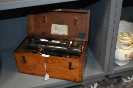 An early 20th century J.Halden & Co Ltd of London, Theodlite fitted with oak box and parts,