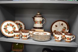 An attractive 1970's German Schramberg pottery Bernau pattern part coffee service, decorated in