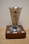 A Keswick School of Industrial Arts 'Firth Staybrite' ecclesiastical vase, of flared and tapering