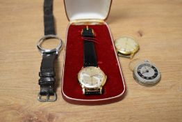 Three vintage wristwatches, comprising Tissot, Timex, and Ingersoll, the Tissot missing a strap