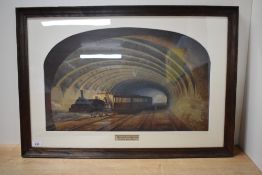 A Chromolithograph, Metropolitan Railway late 19th century, Bellmouth-Praed Street, brightly