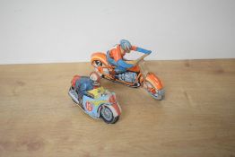 Technofix GE255 Clockwork and tin plate Motorbike with rider, Metzeler Cord 25 x 9 front wheel,