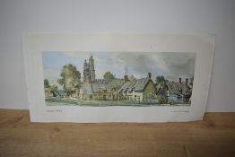 A Carriage Coloured Print, after F.W.Baldwin, Cavendish, Suffolk, 51cm x 26cm