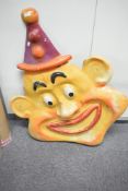 A Fairground composition Clown Figure Head, height 105cm, width 75cm
