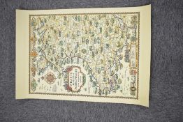 A E Taylor, Pratt's High Test Plan of Wales with Neighbouring Counties, 51cm x 76cm, rolled in tube,