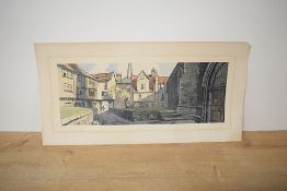 A Carriage Coloured Print, after J. Fletcher Watson, Norwich, Tombland Alley, 51cm x 26cm