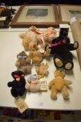 Steiff & Merrythought Modern Teddy Bears, Steiff 030543, 0202/15, 0201/26, 030420, 0201/11,