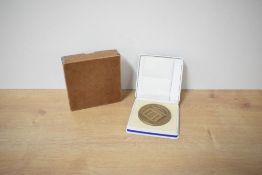 A 1938 LMS/ London and Birmingham Railway Centenary Medallion in fitted case with Compliments Slip
