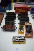 0 Gauge and 00 Gauge Rolling Stock and Locomotive , 0 Gauge open wagons x 7, LMS x1, Timber Wagon